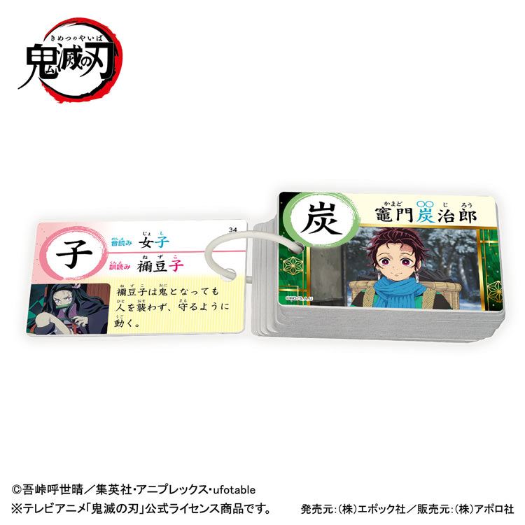 APO-08-315　ポケットピクチュアカード　鬼滅の刃 漢字　知育玩具