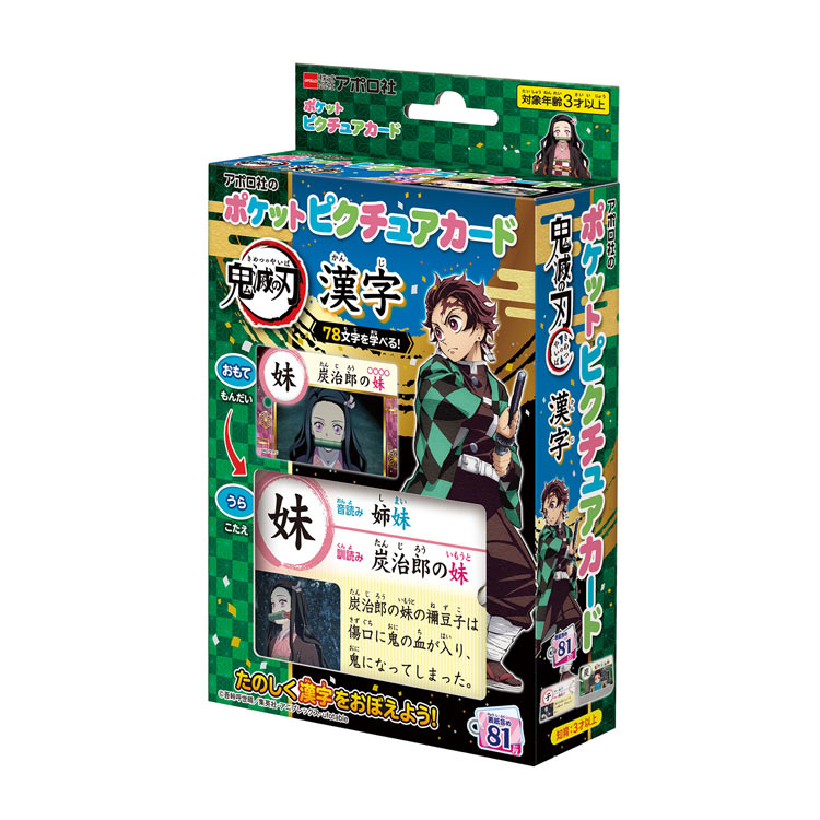 APO-08-315　ポケットピクチュアカード　鬼滅の刃 漢字　知育玩具