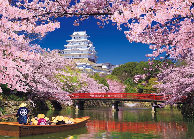 BEV-66-157　風景　桜彩る姫路城　600ピース　ジグソーパズル