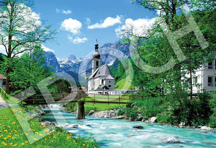 EPO-31-036　世界風景　教会のある小さな村 ラムサウ-ドイツ　1053ピース　ジグソーパズル　［CP-FO］