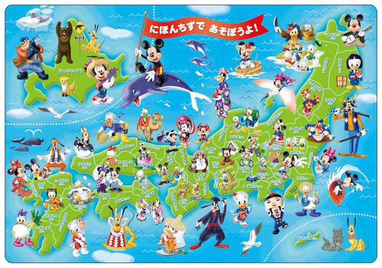 TEN-DC60-059　ディズニー　ミッキーと日本地図であそぼう！　60ピース　チャイルドパズル