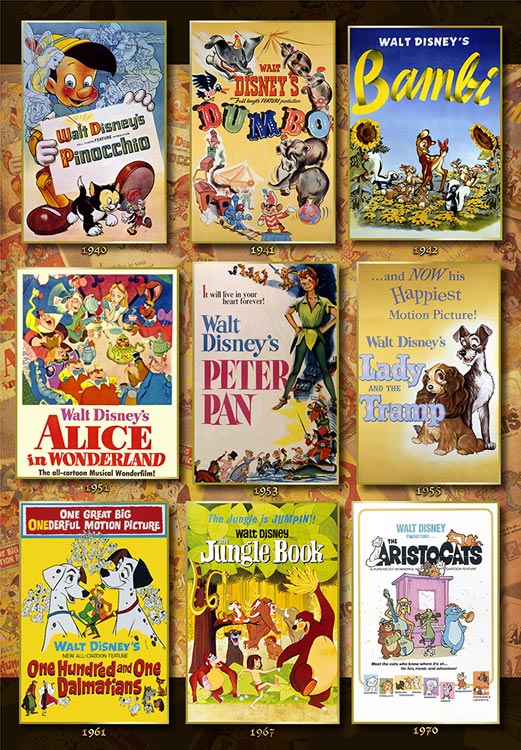 TEN-D1000-064 ディズニー Movie Poster Collection Disney Animations（オールキャラクター