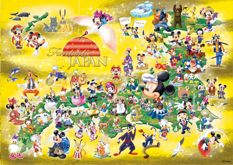 TEN-DW1000-432　ディズニー　ファンタスティックジャパン （ミッキー＆ミニー）　1000ピース　ジグソーパズル