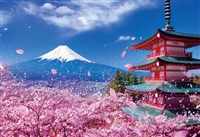 富士と桜舞う浅間神社（風景）　300ピース　ジグソーパズル　BEV-33-126　［CP-NI］［CP-FJ］