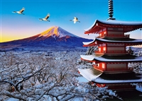 BEV-66-151　風景　富士と鶴舞う浅間神社　600ピース　ジグソーパズル　［CP-NI］