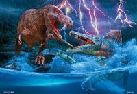 BEV-93-164　服部 雅人　水中からの猛攻撃  ティラノサウルス VS スピノサウルス　300ピース　ジグソーパズル　［CP-DN］