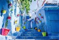 EPO-25-166　カラフルな街並み　青の街シャウエン−モロッコ　300ピース　ジグソーパズル