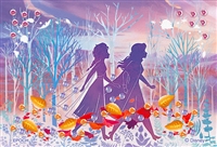 EPO-70-028　ディズニー　Silhouette（エルサ ＆ アナ）（アナと雪の女王）　70ピース　ジグソーパズル　［CP-PD］
