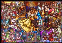 TEN-DP1000-035　ディズニー　美女と野獣　ストーリーステンドグラス (美女と野獣)　1000ピース　ジグソーパズル　［CP-D］