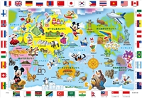 TEN-DC60-145　ディズニー　ミッキーマウスと世界地図であそぼう！（ミッキー＆フレンズ）　60ピース　チャイルドパズル