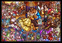 TEN-DSG500-667　ディズニー　美女と野獣　ストーリーステンドグラス (美女と野獣）　500ピース　ステンドアートジグソーパズル　［CP-D］