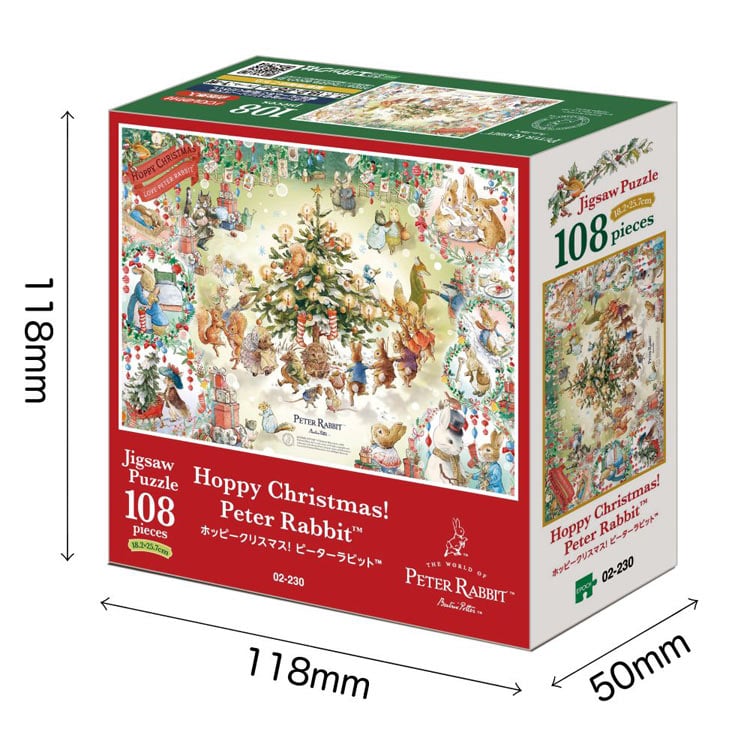 ホッピークリスマス！ピーターラビットTM （ピーターラビット）　108ピース　ジグソーパズル　EPO-02-230　［CP-CH］ 18.2×25.7cm