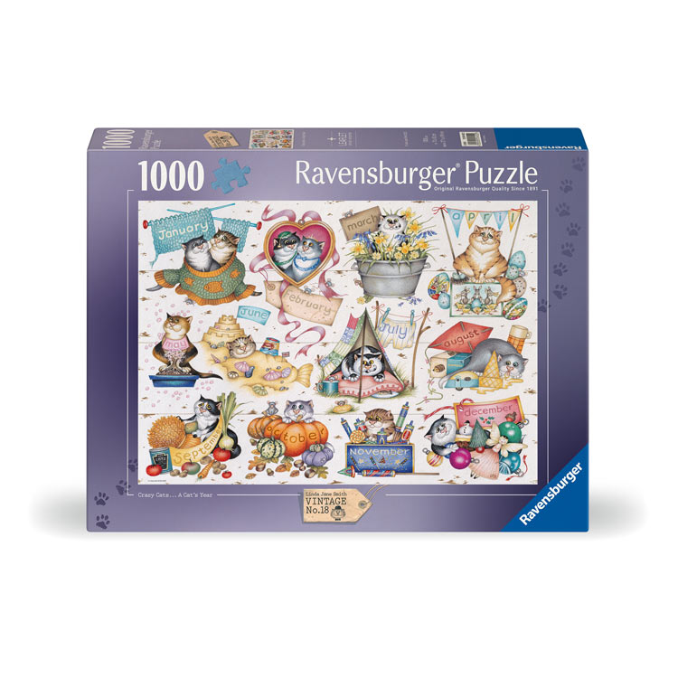 キャットカレンダー 1000ピース ジグソーパズル ●予約 RAV-014522 50×70cm