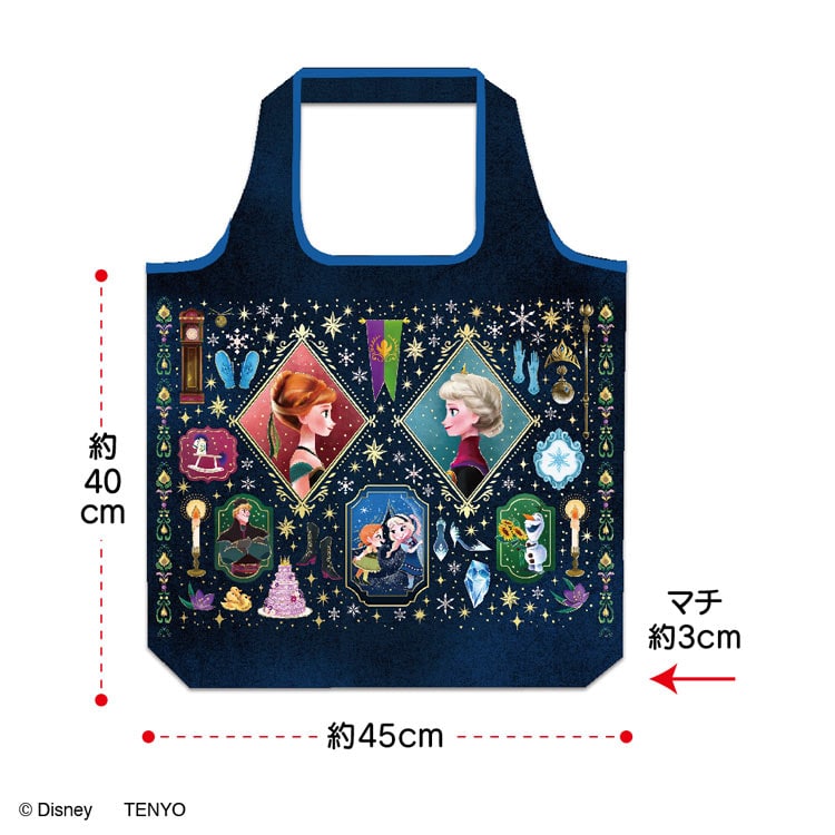 ディズニープレミアムアートバッグ アナと雪の女王L アナと雪の女王 TEN-DEB-L-11 約40cm×約45cm マチ約3cm 持ち手長さ約50cm