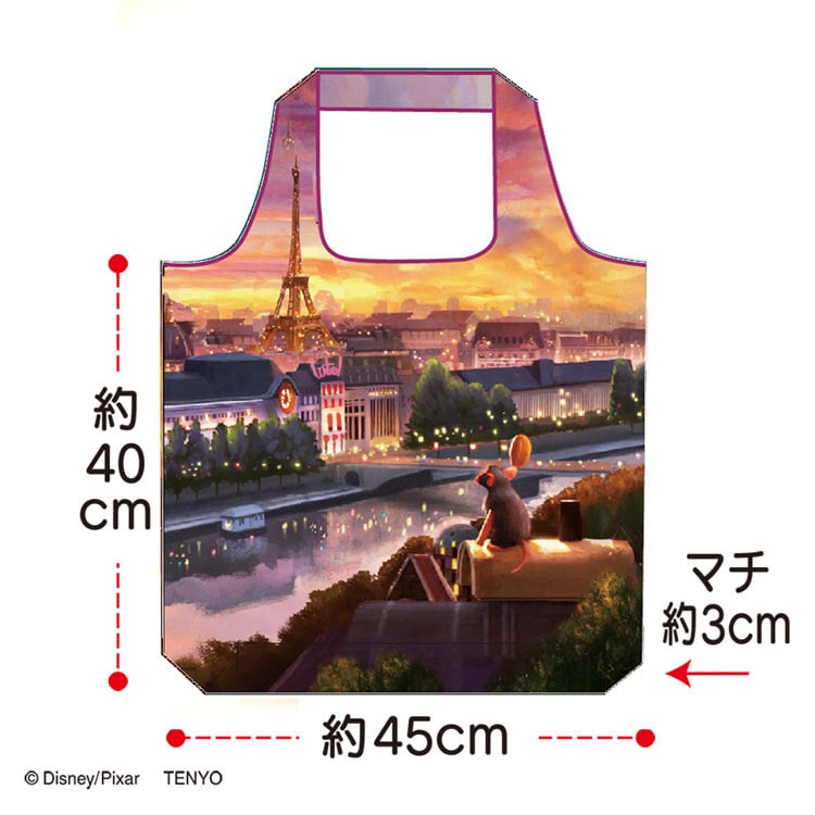 ディズニープレミアムアートバッグ レミーのおいしいレストラン L (レミーのおいしいレストラン) ●予約 TEN-DEB-L-18 約40cm×約45cm マチ約3cm 持ち手長さ約50cm