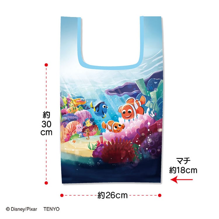 ディズニープレミアムアートバッグ ファインディング・ニモ S (ディズニー) ●予約 TEN-DEB-S-20 約30cm×約26cm マチ約18cm 持ち手長さ約28cm