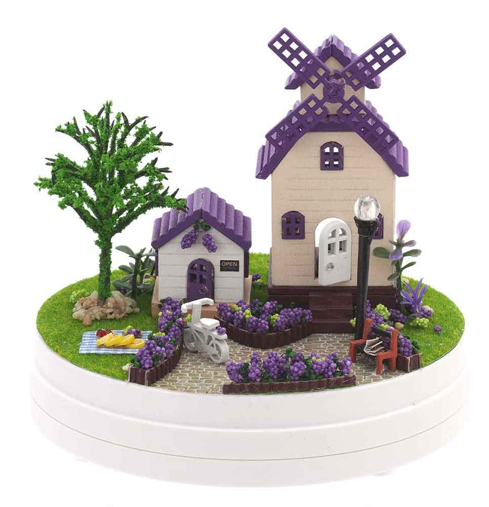 風車とラベンダー　YAM-516-21　［CP-WS］ 直径12.5×高さ13.5cm