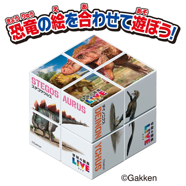 チャチャキューブ キューブ8 恐竜(学研の図鑑LIVE) ジグソーパズル ●予約 MSD-539-1758 W80×H80×D80mm