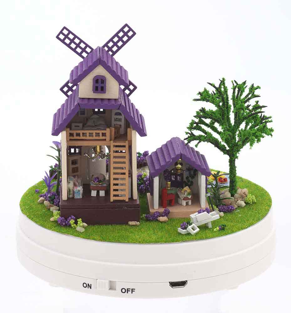 風車とラベンダー　YAM-516-21　［CP-WS］ 直径12.5×高さ13.5cm