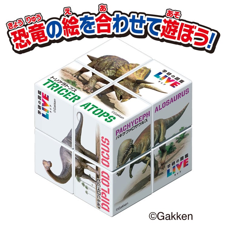 チャチャキューブ キューブ8 恐竜(学研の図鑑LIVE) ジグソーパズル ●予約 MSD-539-1758 W80×H80×D80mm