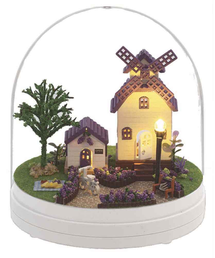 風車とラベンダー　YAM-516-21　［CP-WS］ 直径12.5×高さ13.5cm