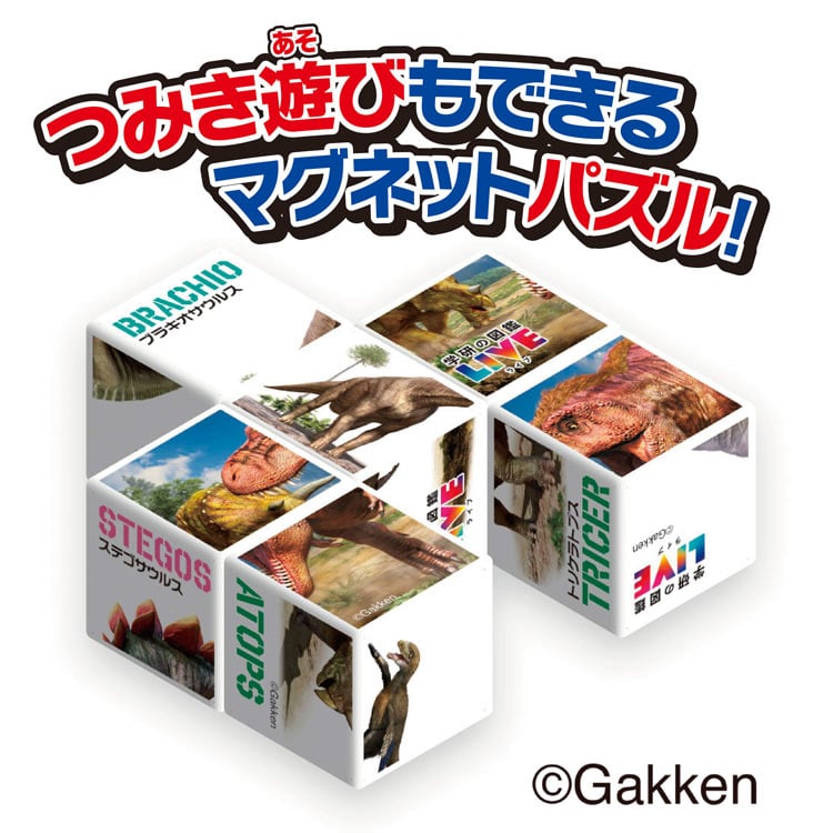 チャチャキューブ キューブ8 恐竜(学研の図鑑LIVE) ジグソーパズル ●予約 MSD-539-1758 W80×H80×D80mm