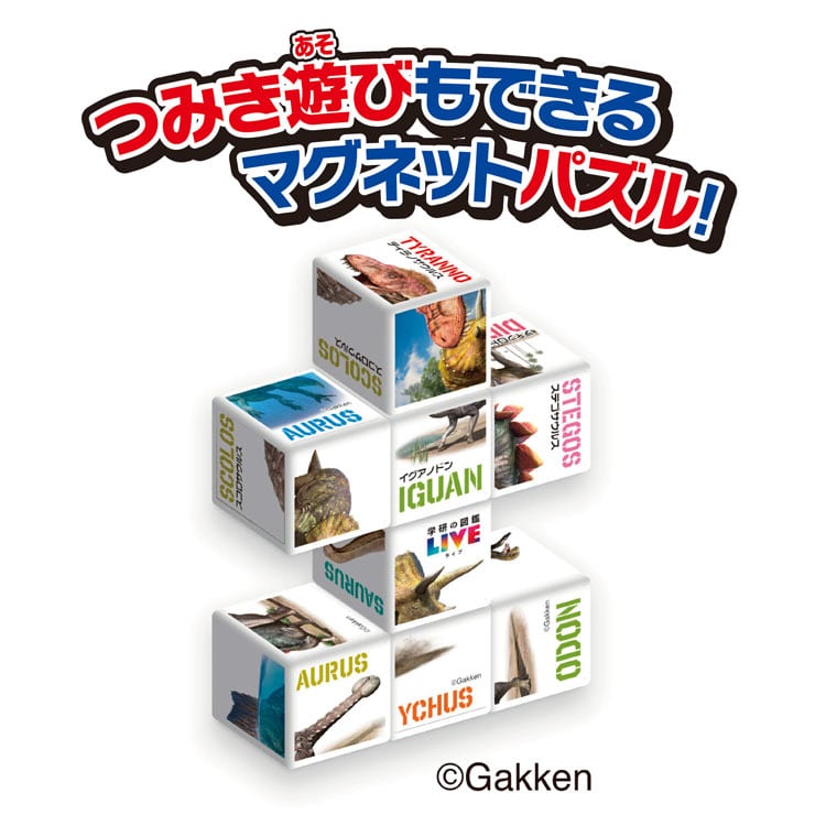 チャチャキューブ キューブ8 恐竜(学研の図鑑LIVE) ジグソーパズル ●予約 MSD-539-1758 W80×H80×D80mm