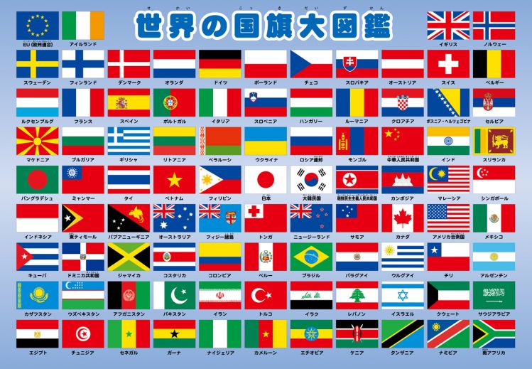 APO-26-606 ピクチュアパズル 世界の国旗大図鑑 63ピース アポロ社 の商品詳細ページです。｜日本最大級のジグソーパズル通販専門店