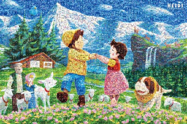 モザイクアート 牧場のダンス　(アルプスの少女ハイジ)　1000ピース　ジグソーパズル　●予約　APP-1000-926 50×75cm