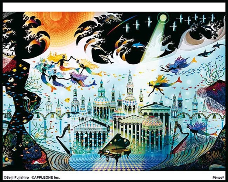 光る海　(藤城清治)　80ピース　ジグソーパズル　APP-5080-305　［CP-SS］ 14.4×17.9cm