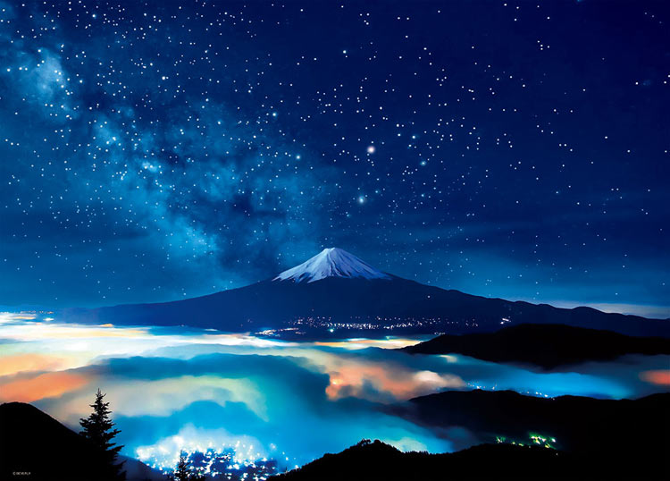 満天の星空と富士（風景）　600ピース　ジグソーパズル　BEV-66-127　［CP-FJ］