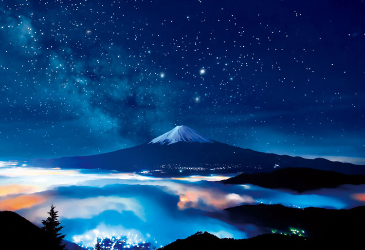 満天の星空と富士（風景）　300ピース　ジグソーパズル　BEV-83-091　［CP-FJ］