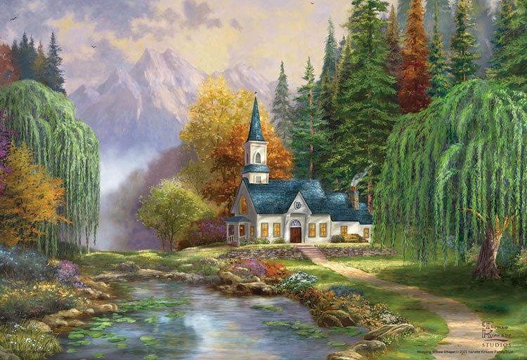 木漏れ日と水辺のチャペル　 （トーマス・キンケード）　1000ピース　ジグソーパズル　BEV-1000M-031　［CP-HI］ 26×38cm