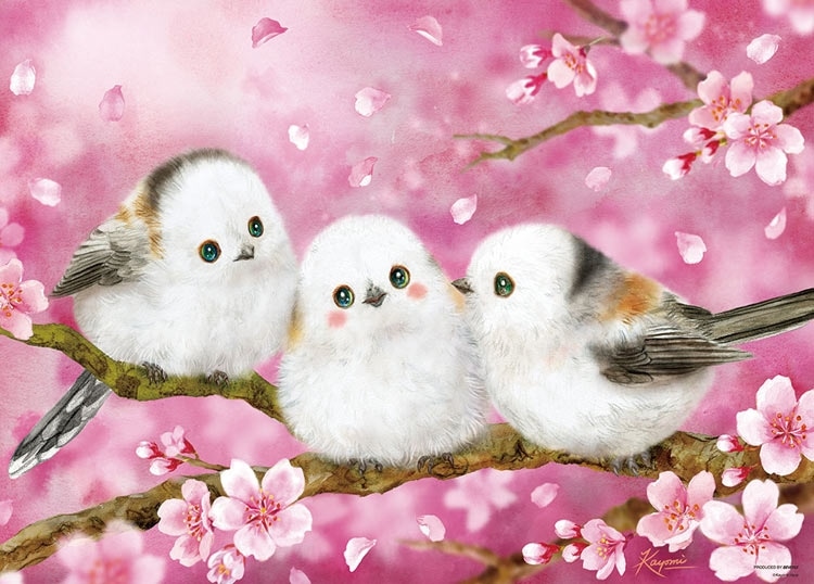 シマエナガ 春だより　(原井加代美)　600ピース　ジグソーパズル　●予約　BEV-600-034 38×53cm