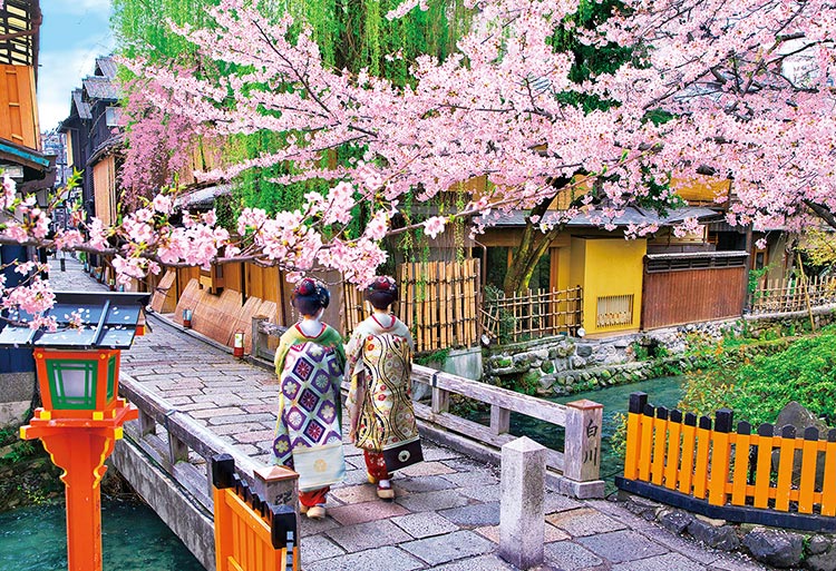桜の巽橋−京都 （風景）　300ピース　ジグソーパズル　EPO-25-138　［CP-SA］