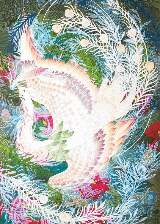 EPO-79-502s 日本画・吉祥柄 鳳凰の魔法の羽 500ピース エポック社 の