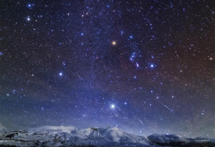 星降る夜 北海道十勝岳とふたご座流星群 （風景）　300ピース　ジグソーパズル　YAM-03-912