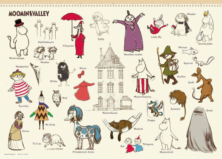 ムーミン スケッチアート　(ムーミン)　500ピース　ジグソーパズル　●予約　YAM-05-1100 38×53cm