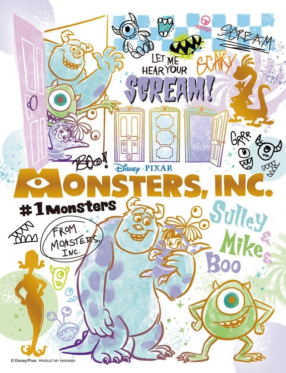 カラフル・ゴールド/モンスターズ・インク　(モンスターズ・インク)　300ピース　ジグソーパズル　●予約　YAM-42-124 16.5×21.5cm