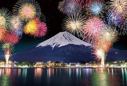 富士望む河口湖の花火　1000ピース　ジグソーパズル　●予約　BEV-1000-162　［CP-JS］