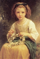 花かんむりを編む少女（ウィリアム・アドルフ・ブグロー）　300ピース　ジグソーパズル　CUT-300-231