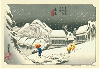 東海道五拾三次 蒲原（夜之雪）　(歌川広重)　300ピース　ジグソーパズル　CUT-300-716