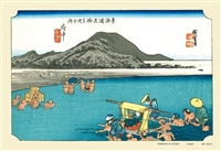 東海道五拾三次 府中（安倍川）　(歌川広重)　300ピース　ジグソーパズル　CUT-300-720