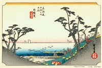 東海道五拾三次 白須賀（汐見阪図）　(歌川広重)　300ピース　ジグソーパズル　CUT-300-733