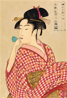 ポッペンを吹く娘　(喜多川歌麿)　300ピース　ジグソーパズル　CUT-300-759