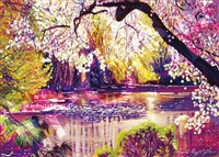 セントラルパークの春の池 （絵画）　1000ベリースモールピース　ジグソーパズル　EPO-79-427s　［CP-SA］