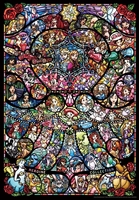 ディズニー＆ディズニー/ピクサー ヒロインコレクション ステンドグラス （ディズニー）　1000ピース　ジグソーパズル　TEN-DP1000-028