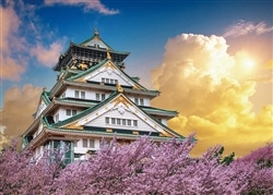 黄金の空と桜咲く大阪城（大阪）　500ピース　ジグソーパズル　●予約　YAM-05-1109