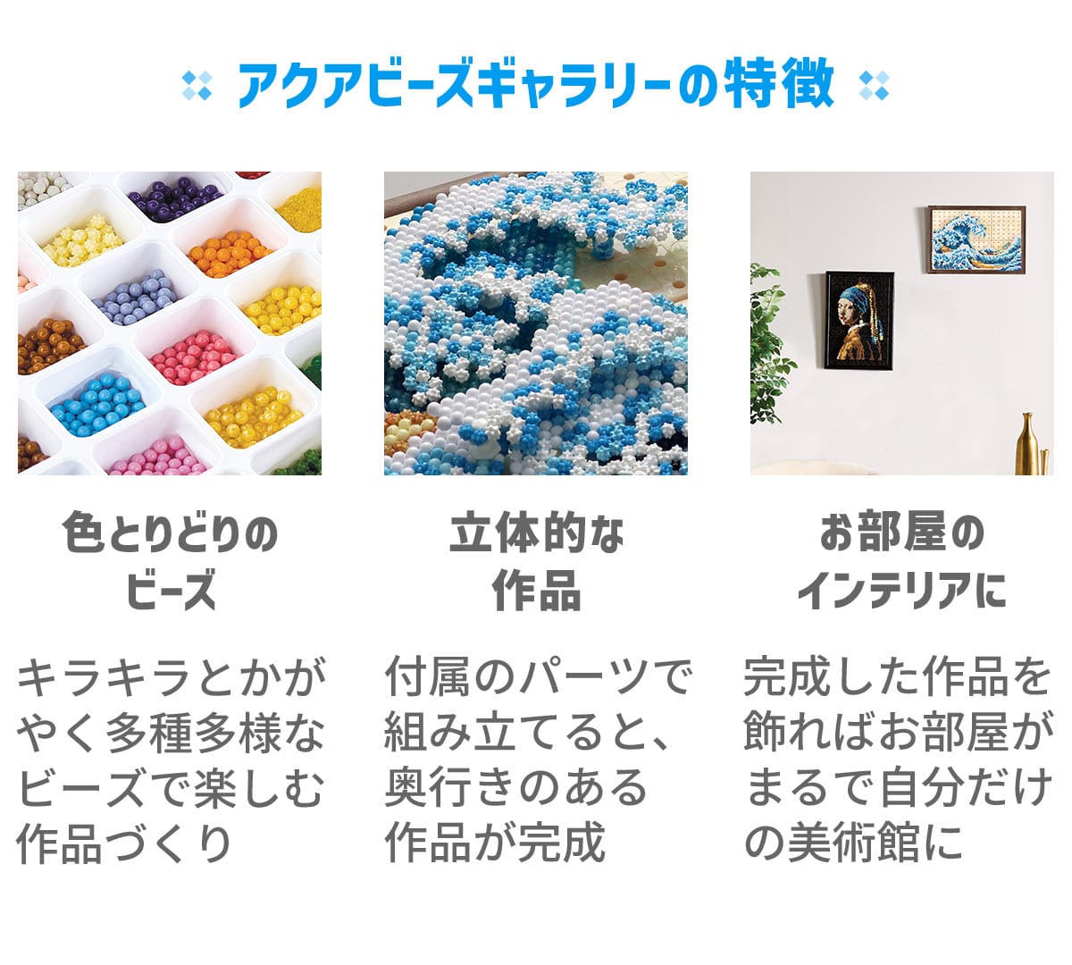 アクアビーズギャラリーの特徴